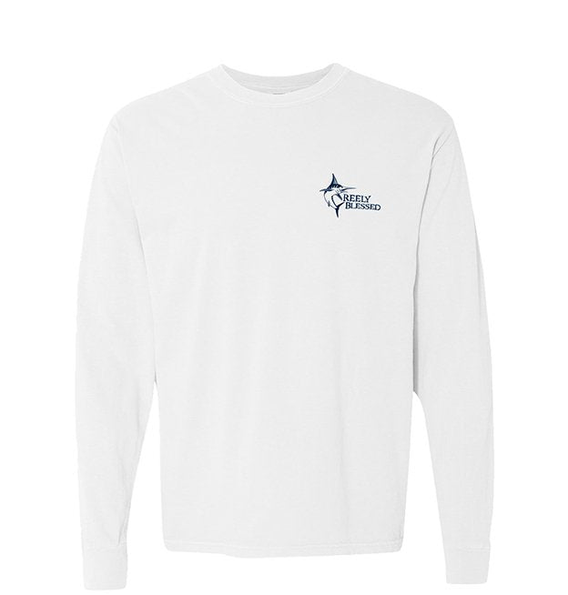 Marlin Mahi Long Sleeve T-shirt in White
