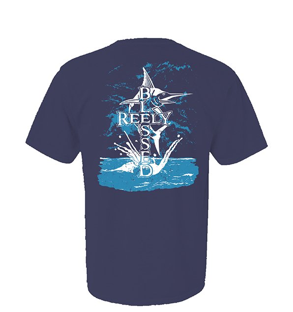 Reely Blessed Short Sleeve T-Shirt in China Blue